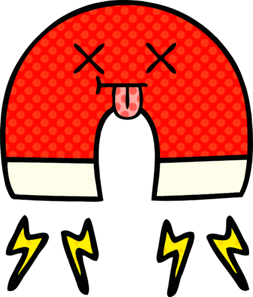 bir insan tarafından çizilmiş bir mıknatısın çizgi roman tarzı