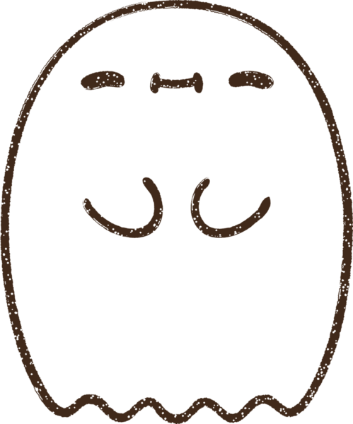 Bir insan tarafından çizilmiş şirin hayalet kömürü.