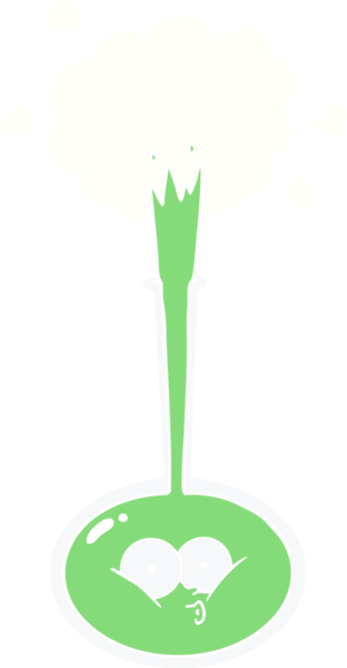 bir insan tarafından çizilmiş düz renkli karikatür bilim deneyi