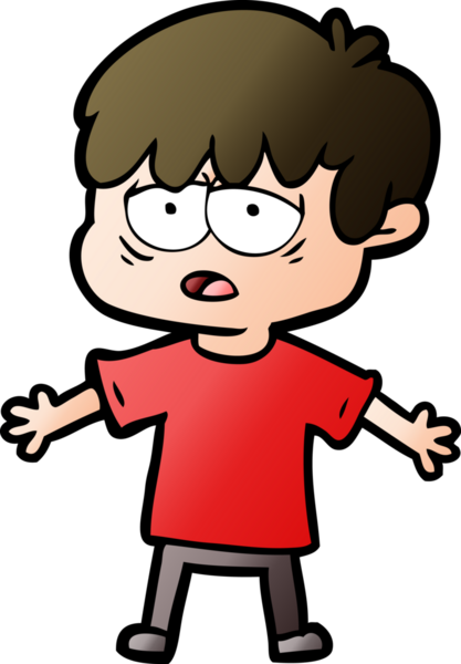 Bir insan tarafından çizilmiş bitkin çocuk çizgi filmi.