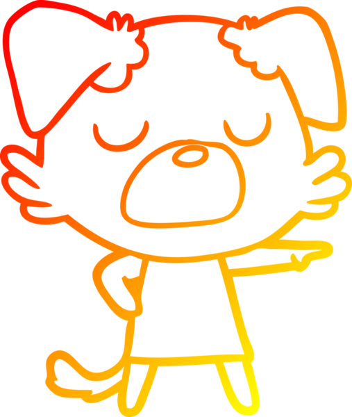 Bir insan tarafından çizilmiş çizgi film köpeğinin sıcak çizgi çizimi