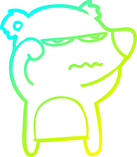 Bir insan tarafından çizilmiş kızgın bir ayı kutup karikatürü.