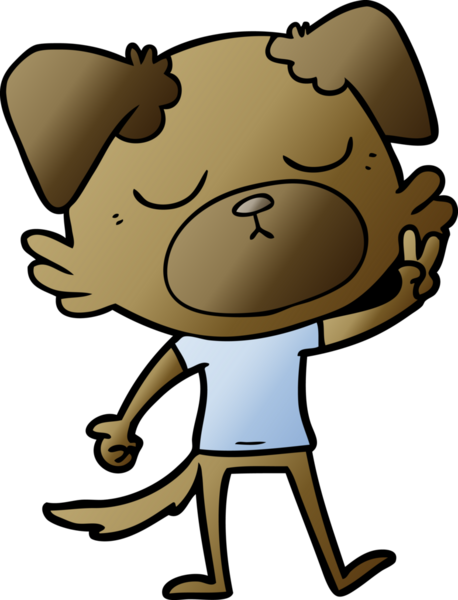 Bir insan tarafından çizilmiş şirin bir çizgi film köpeği.