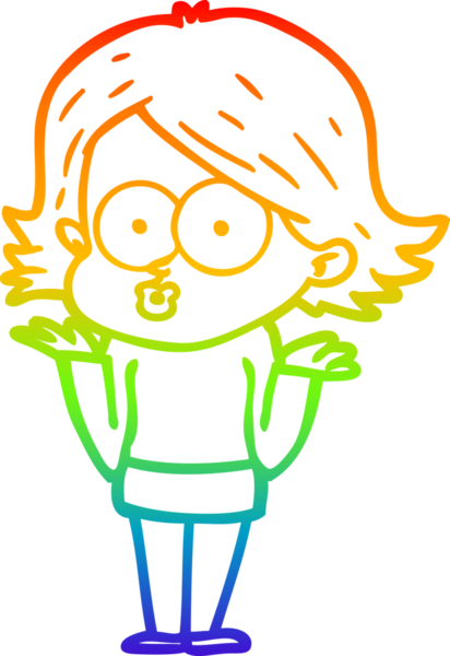 Gökkuşağı gradyan çizimi Bir insan tarafından çizilen çizgi film kızı