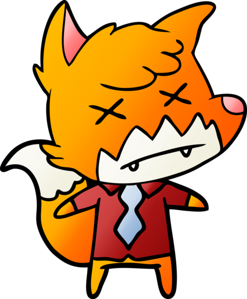 Bir insan tarafından çizilmiş ölü tilki çizgi filmi