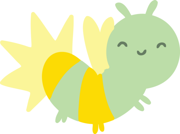 Bir insan tarafından çizilmiş sevimli çizgi film böceği.