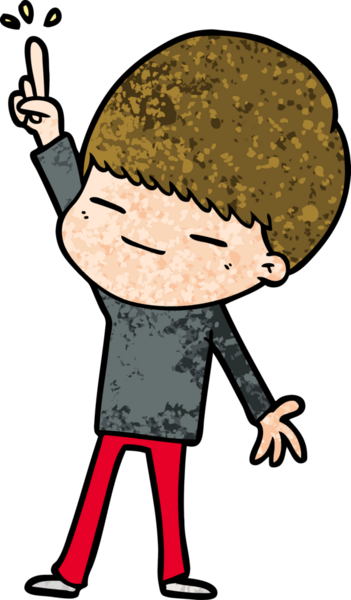 Bir insan tarafından çizilmiş kendini beğenmiş bir çocuk.