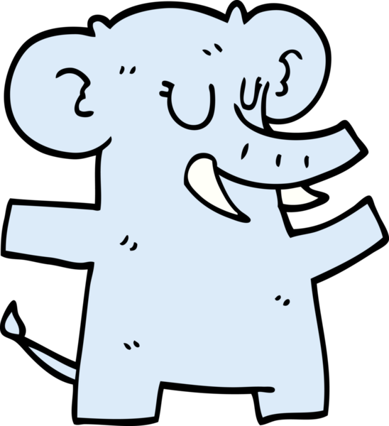 Bir insan tarafından çizilmiş karalama fili dansı