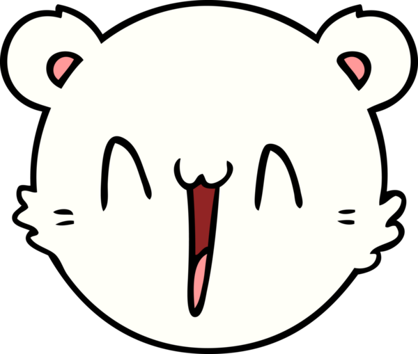 Bir insan tarafından çizilmiş mutlu kutup ayısı karikatürü