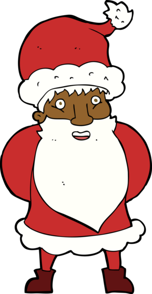 Bir insan tarafından çizilmiş Noel Baba çizgi filmi.