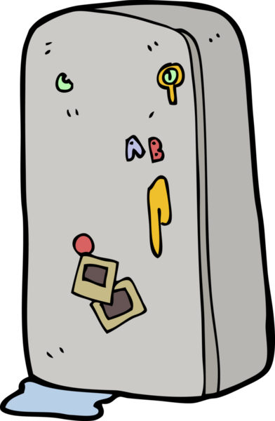 bir insan tarafından çizilmiş karikatür buzdolabı