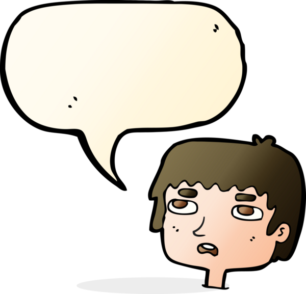 bir insan tarafından çizilmiş konuşma baloncuklu mutsuz bir yüz.