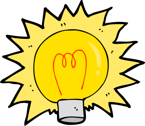 bir insan tarafından çizilmiş karikatür elektrik ampulü