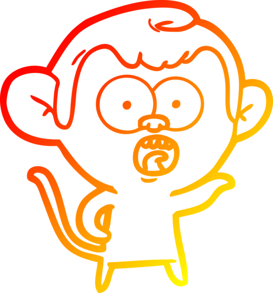 Bir insan tarafından çizilmiş bir çizgi filmin sıcak gradyan çizimi.