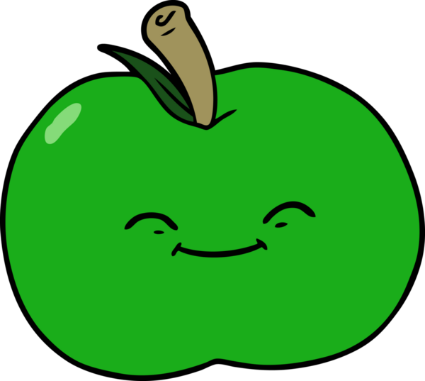 bir insan tarafından çizilmiş elma karikatürü
