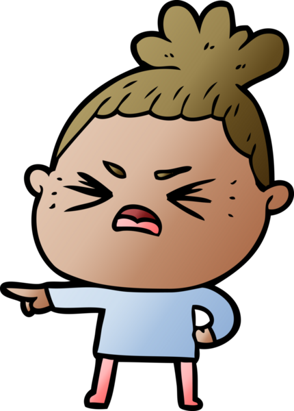 Bir insan tarafından çizilmiş kızgın bir kadın.