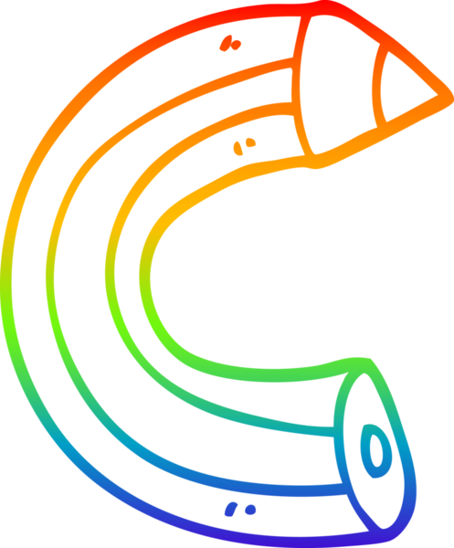 gökkuşağı gradyan çizgi çizimi bir insan tarafından çizilmiş renkli kalem