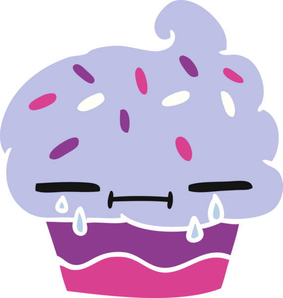 Bir insan tarafından çizilmiş ağlayan kekin serbest çizimi.