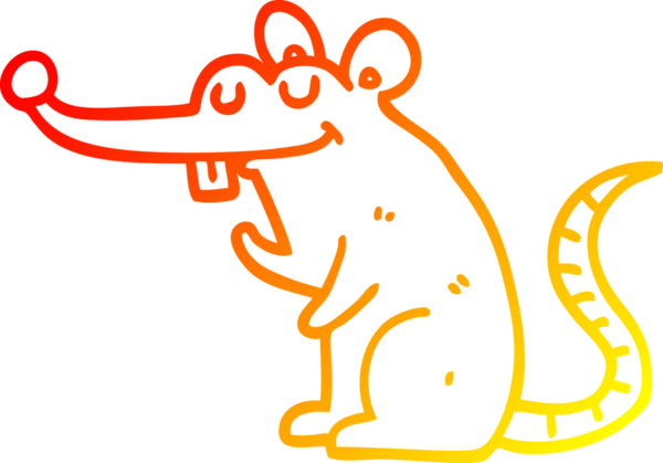 Bir insan tarafından çizilen çizgi film faresinin sıcak çizgi çizimi