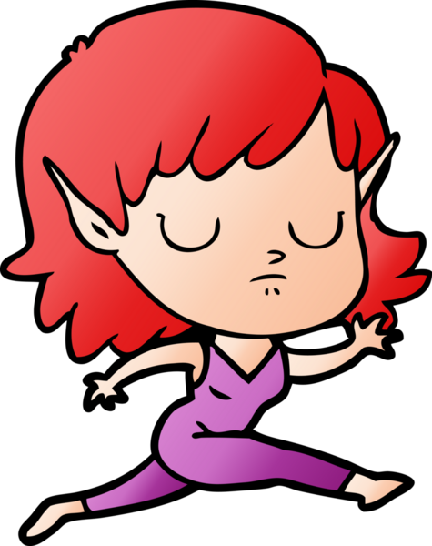 Bir insan tarafından çizilmiş bir elf kızı.