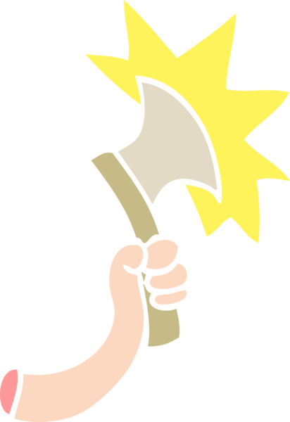 Bir insan tarafından çizilmiş düz renkli karikatür kolu