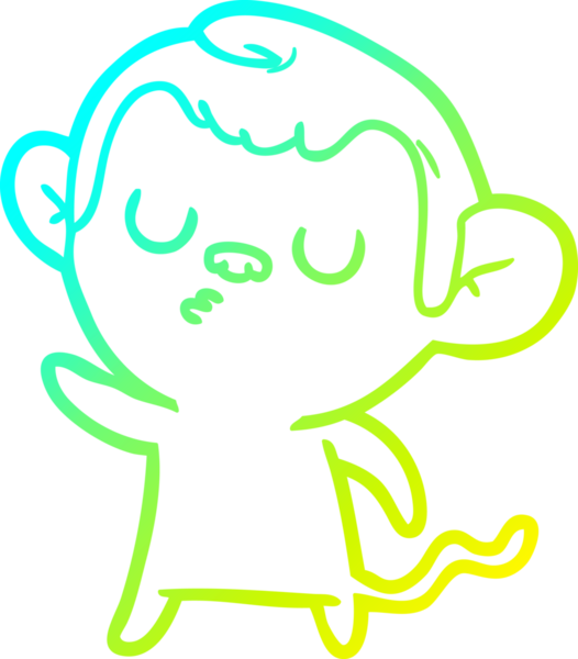 Bir insan tarafından çizilmiş bir çizgi maymun çizimi.