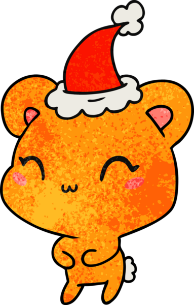 Bir insan tarafından çizilmiş kawai ayısının el yapımı karikatürü.