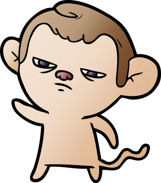 Bir insan tarafından çizilmiş sinir bozucu bir maymun.