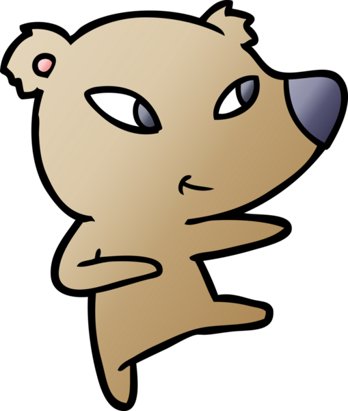 Bir insan tarafından çizilmiş sevimli çizgi film ayısı.