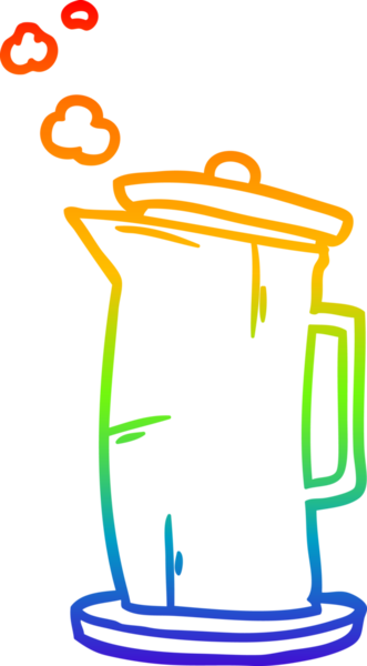 gökkuşağı gradyan çizgisi bir insan tarafından çizilmiş eski tarz bir çaydanlığın çizimi