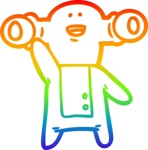 Gökkuşağı gradyan çizgisi, bir insan tarafından çizilen uzaylı çizgi filminin çizimi.