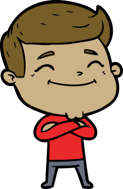 Bir insan tarafından çizilmiş mutlu çizgi film adamı.