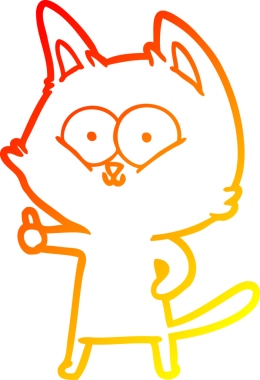 Bir çizgi film kedisinin insan tarafından çizilmiş sıcak çizgi çizimi.