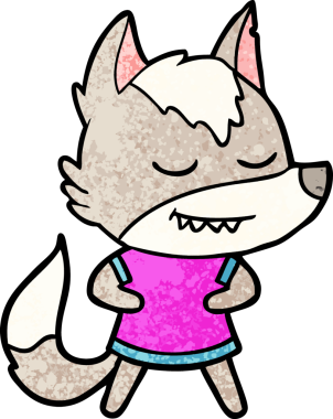 Bir insan tarafından çizilmiş dost canlısı bir kurt kız.