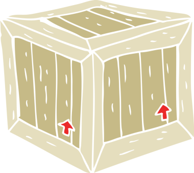 Bir insan tarafından çizilmiş kutunun düz renk çizimi