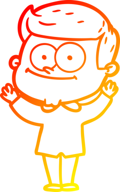 Bir insan tarafından çizilmiş mutlu bir adamın çizgi çizimi.