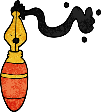 Bir insan tarafından çizilmiş karikatür dolmakalemi.