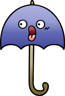 Bir insan tarafından çizilmiş gölgelenmiş şemsiye karikatürü