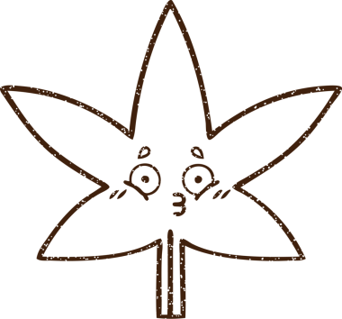 Bir insan tarafından çizilmiş marihuana yaprağı kömürü.