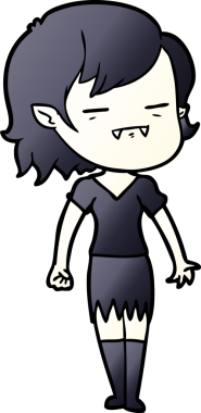 Bir insan tarafından çizilmiş ölümsüz vampir kız çizgi filmi.