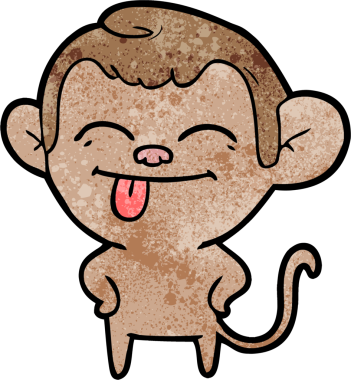 Bir insan tarafından çizilmiş komik çizgi maymun.