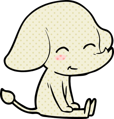 Bir insan tarafından çizilmiş şirin bir fil.