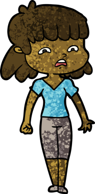 Bir insan tarafından çizilmiş endişeli bir karikatür.