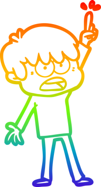 Bir insan tarafından çizilmiş endişeli bir çizgi film çocuğunun çizimi.