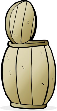 Bir insan tarafından çizilmiş bira fıçısı.