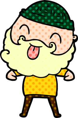 Bir insan tarafından çizilmiş sakallı bir adam.