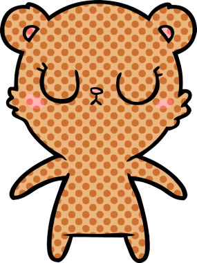 Bir insan tarafından çizilmiş barışçıl ayı yavrusu.