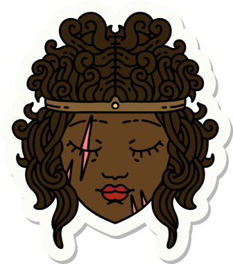 Bir insan tarafından çizilmiş barbar bir insan karakterinin çıkartması.