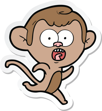 Bir insan tarafından çizilmiş bir karikatür çıkartması.