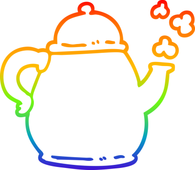 Gökkuşağı gradyan çizgi çizimi Bir insan tarafından çizilmiş çay po